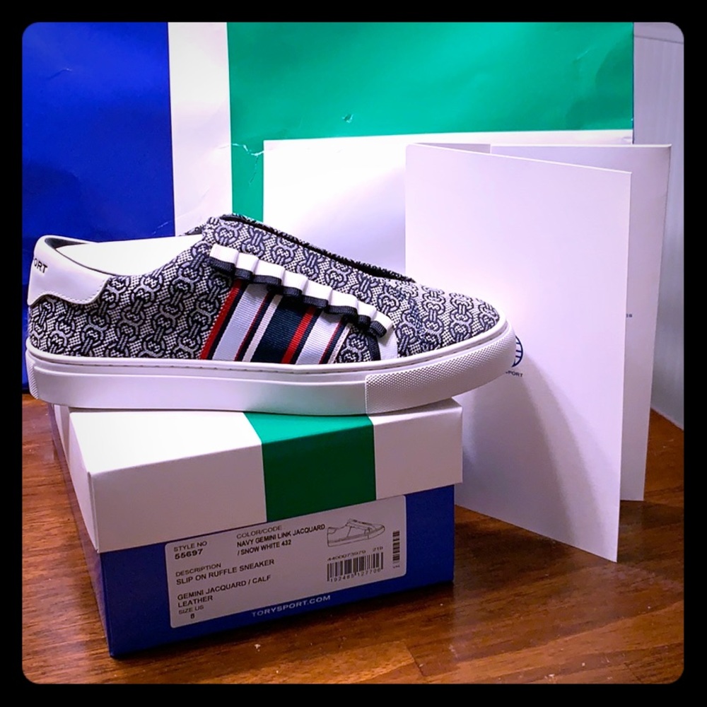 Tory Burch spirt slip on ruffle sneaker